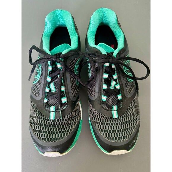 Pearl Izumi Streak II running shoes - womens 9.5 - grey black with green - Picture 2 of 7